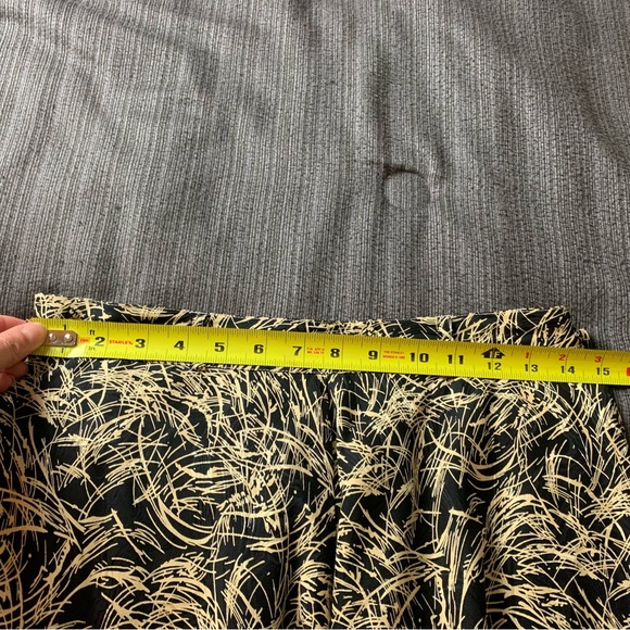 Vintage Doncaster Silk Midi Skirt Black Gold Abstract - Picture 8 of 9